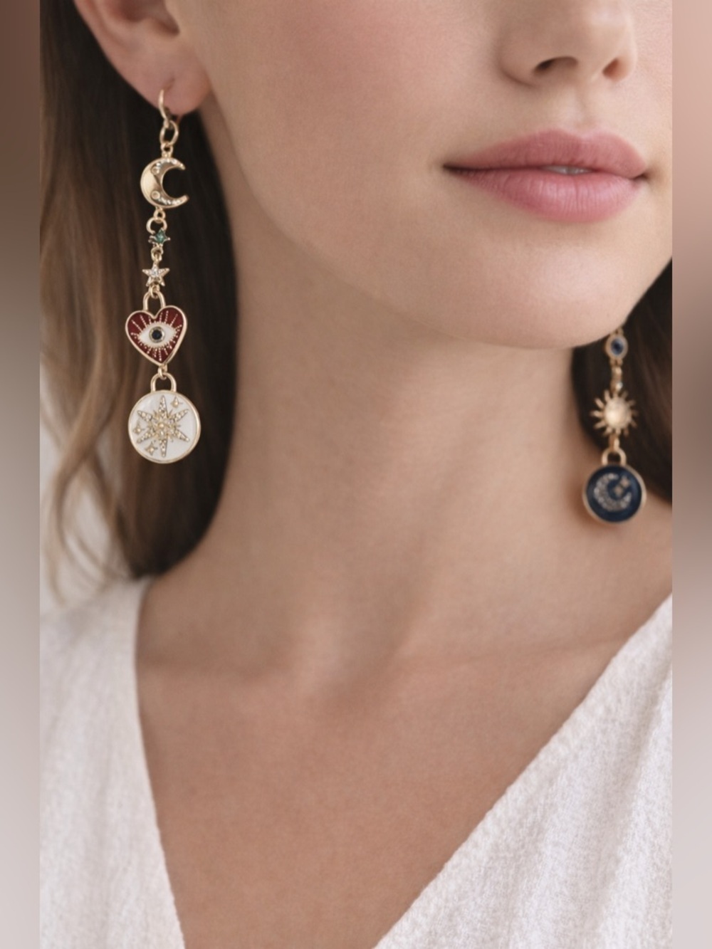 Kate Spade Celestial Charm Drop Earrings Gold NWT